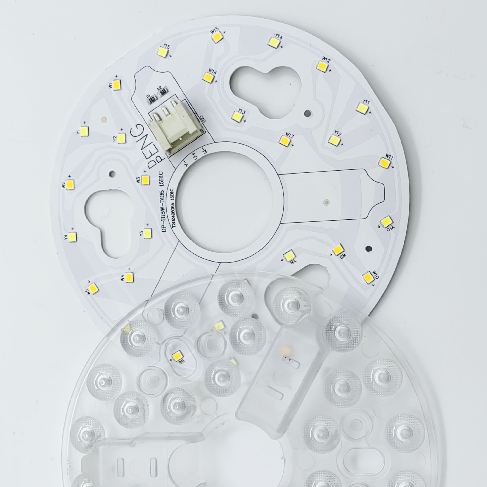 36V Stepless Dimming and Color Module 135mm Diameter 15W Ceiling Fan Light Source Straight Blade Fan Light Panel Factory Direct Supply