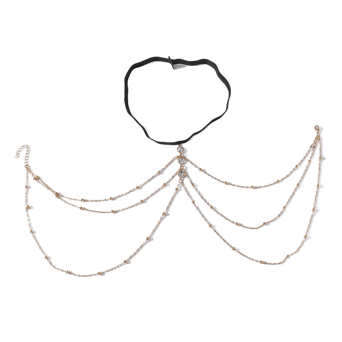 European and American Trendy Rhinestone Elastic Leg Chain Women's Fashion Rhinestone Thigh Chain Simple Street Shooting Chain Beach Accessories Ready Stock