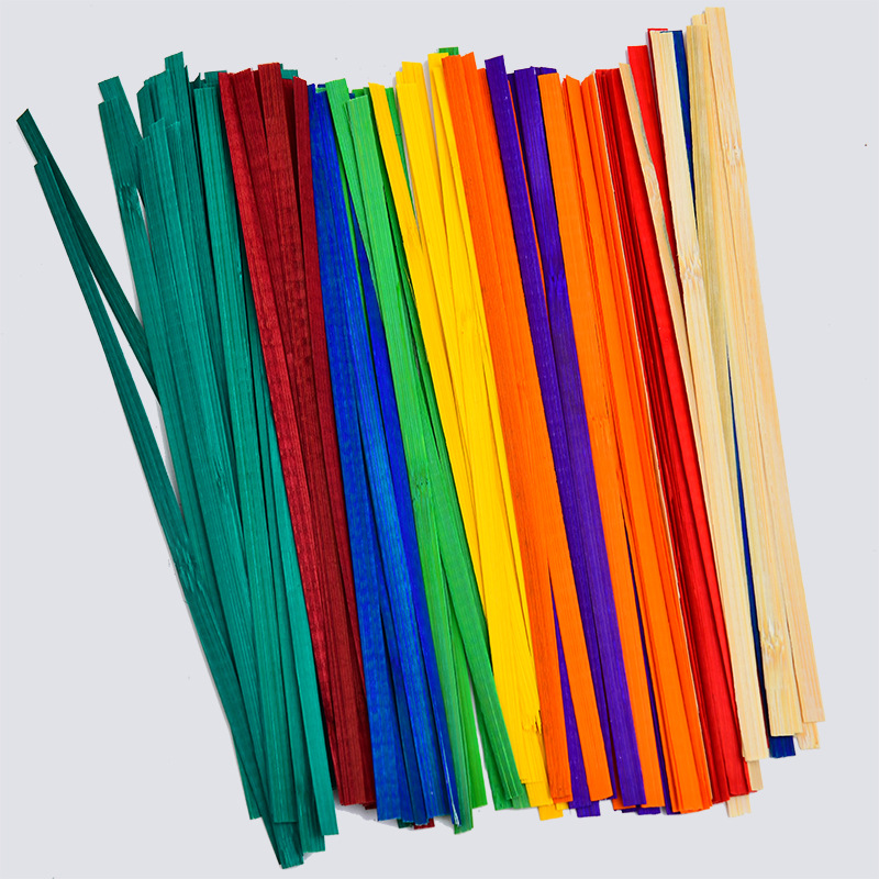 Color bamboo strips handmade bamboo bamboo bamboo products kindergarten DIY thin short bamboo mix 15-50cm