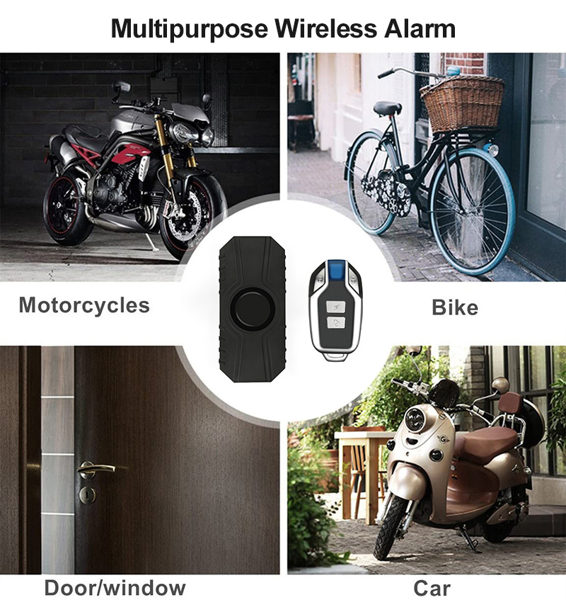 Wireless remote control vibration alarm installation-free bicycle electric vehicle motorcycle home vibration anti-theft alarm
