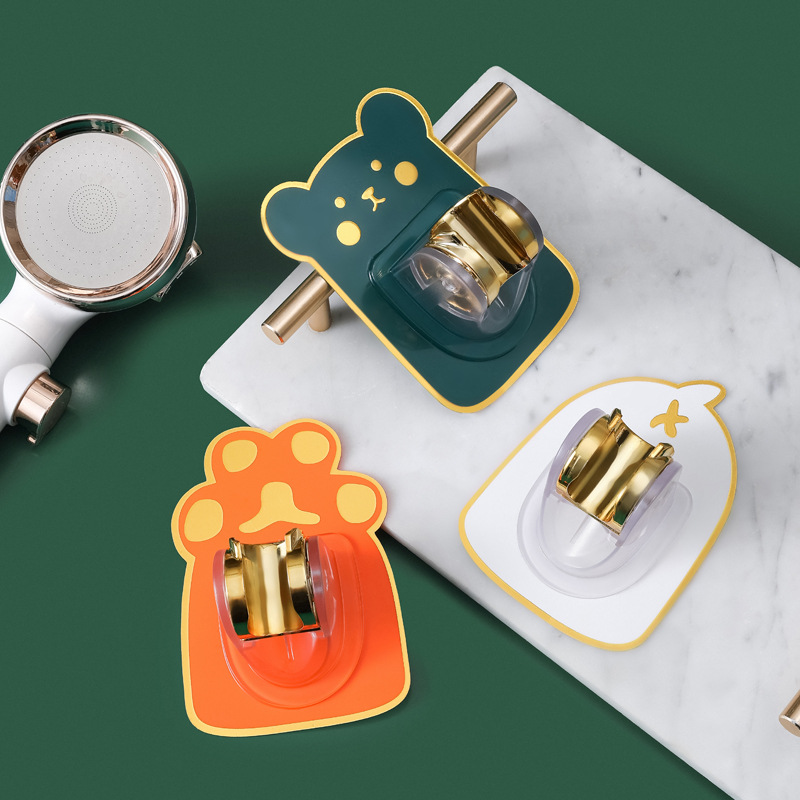 Shower bracket punch-free bathroom adjustable nozzle hanging seat children's shower shower rain Lotus fixed wall base