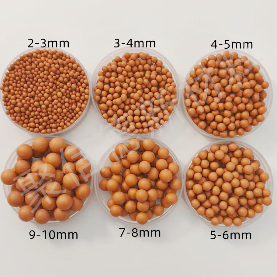 Минерализованный шаровой душевой фильтр для очистки воды из камня Майфан, защитное оборудование, заполненное шарами турмалина, светло-красные шарики из камня Майфан