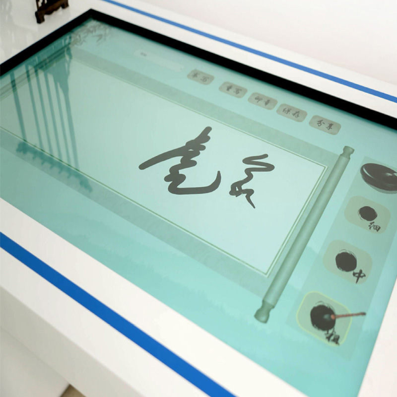 Smart Classroom Touch Electronic Calligraphy Experience Table Interactive Chinese Painting Copy Touch Table Smart Touch Screen Table