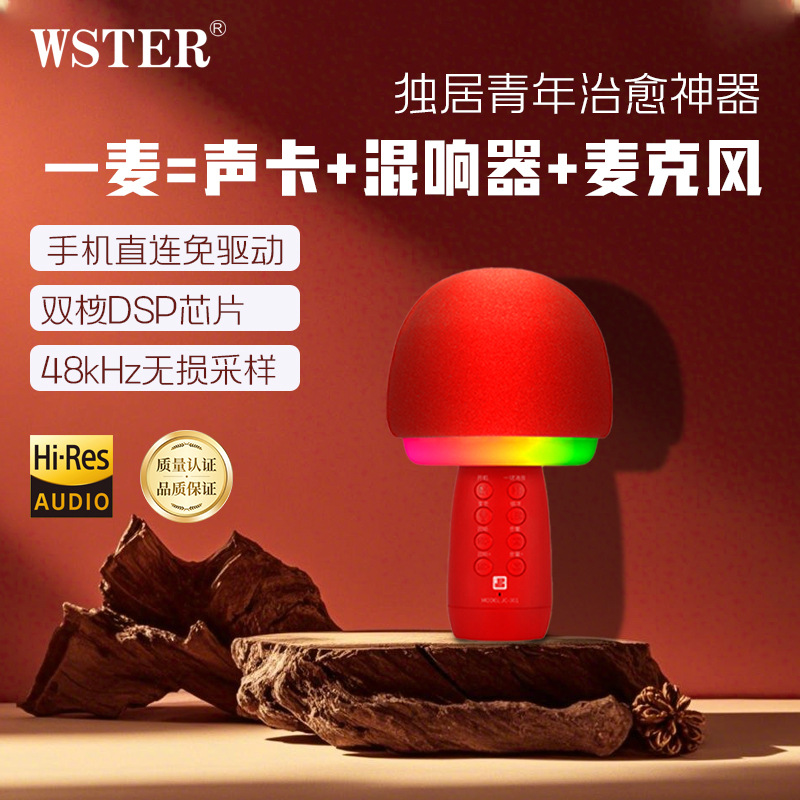 Микрофон Jc-301 с интегрированным аудио, беспроводной Bluetooth для детей, семейное караоке, ручной микрофон