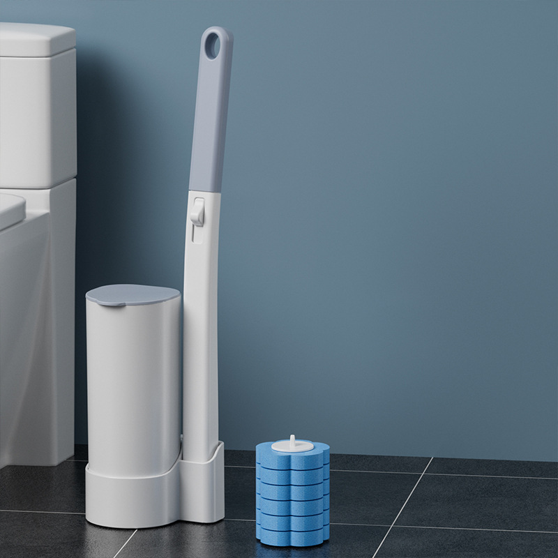 Disposable Toilet Brush Bathroom Cleaning Brush with Replaceable Brush Head, Dirt-Free Cleaning Tool