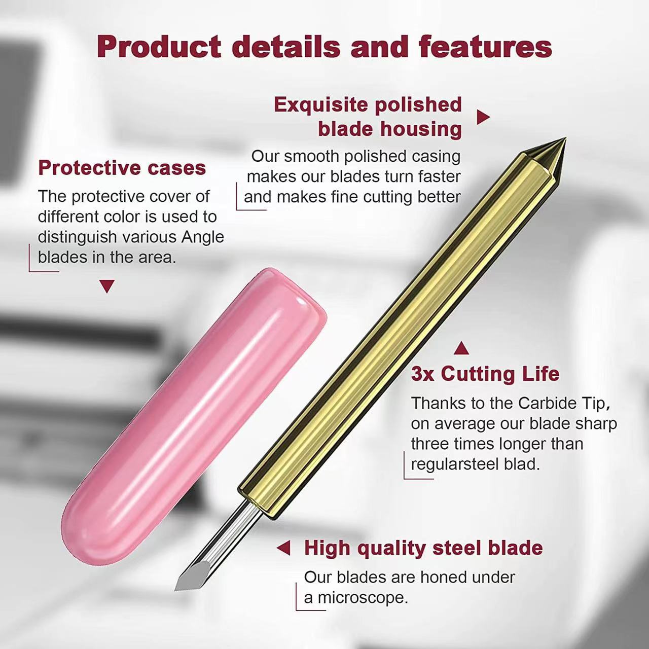 Cross-Border Gold Black Roland Engraving Knife Deep Point Cutting Blade