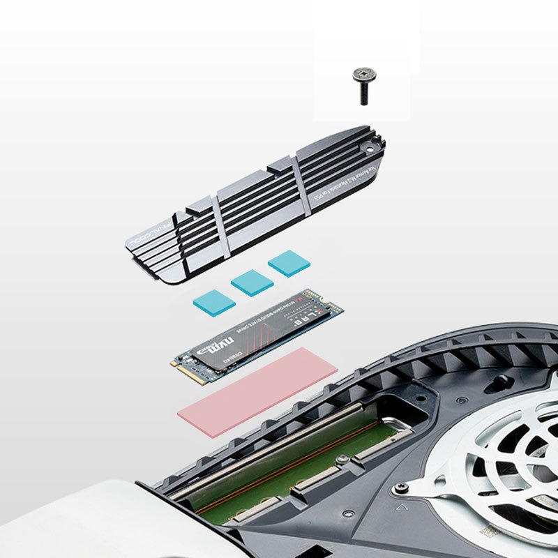 Ps5 Accessories Hard Drive with Integrated M.2 Nvme Solid-State Drive Dedicated Radiator Integrated Solid-State Heat Sink Ice Armor
