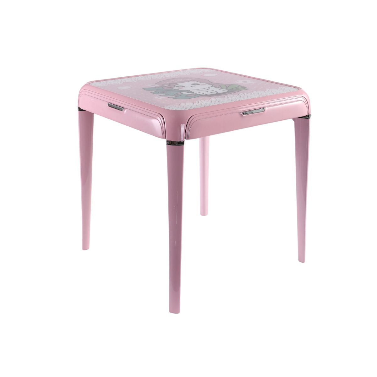 Outdoor Multifunctional Portable Foldable Leisure Table Mahjong Table Hand-Cranked Small Mahjong DIY Cartoon Customizable Set