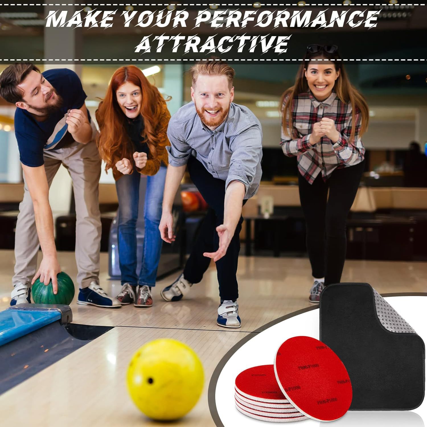 7-Piece Professional Polishing Bowling Ball Sanding Pad with Bowling Ball Cleaning Towel Set