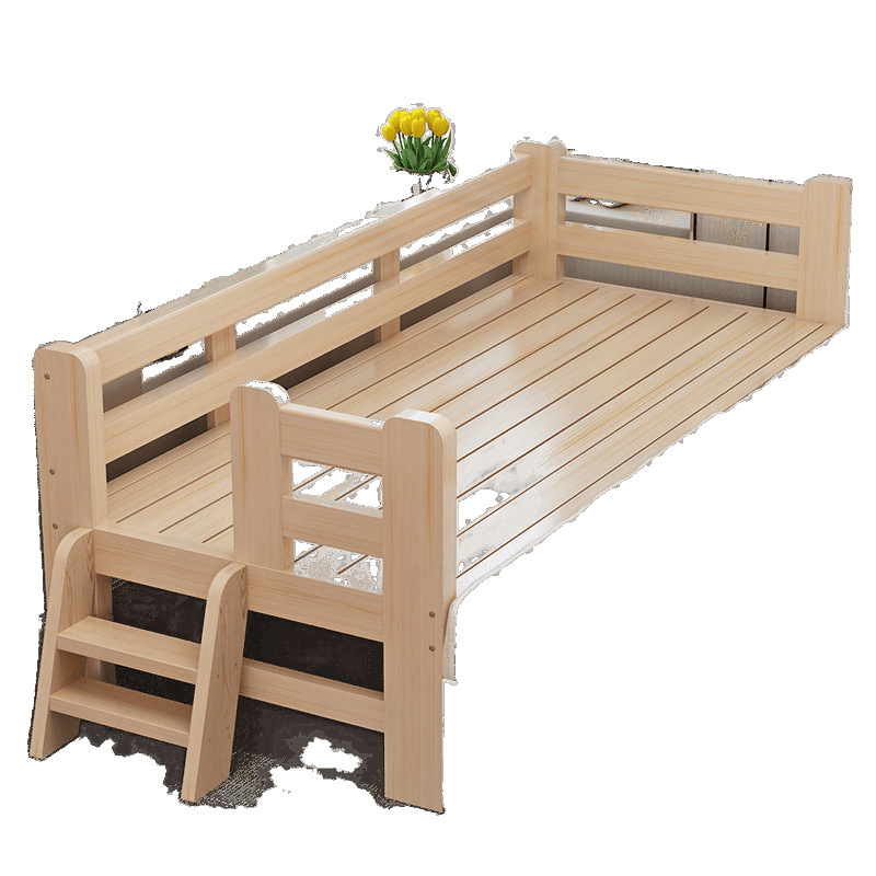 All Solid Wood Spliced ​​Bed, Children's Bed, Solid Wood Crib, Thickened and Thickened Spliced ​​Large Bed, Children's Bedside Bed, Flat Bed