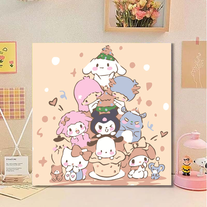 DIY Digital Oil Painting Kidsren's Cartoon Animation Coloring Handmade Painting Filling Coloring Healing Decorative Painting Night Market Wholesale