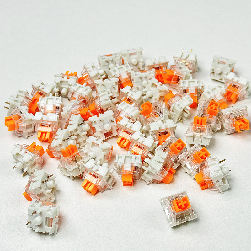 Wholesale In-Stock Milk Orange Switch 5-Pin Mechanical Keyboard DIY Linear Switch Custom Mahjong Sound Early Bottoming Design