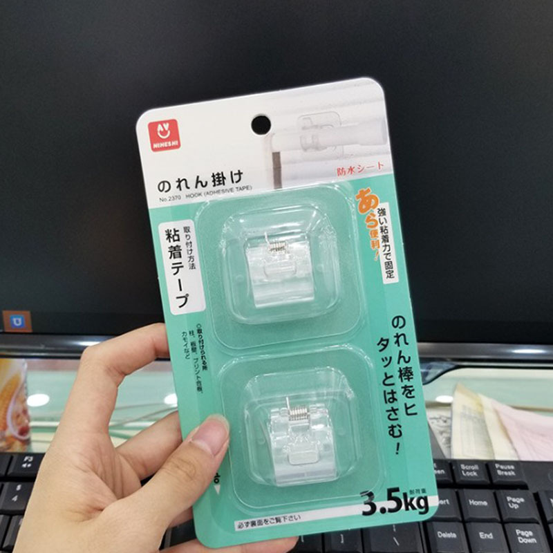 Bar Hanging Clip Curtain Rod Hanging Hook Shower Curtain Rod Hanging Clip Wooden Stick Holder 2PCs Towel Rod Hanging Rack