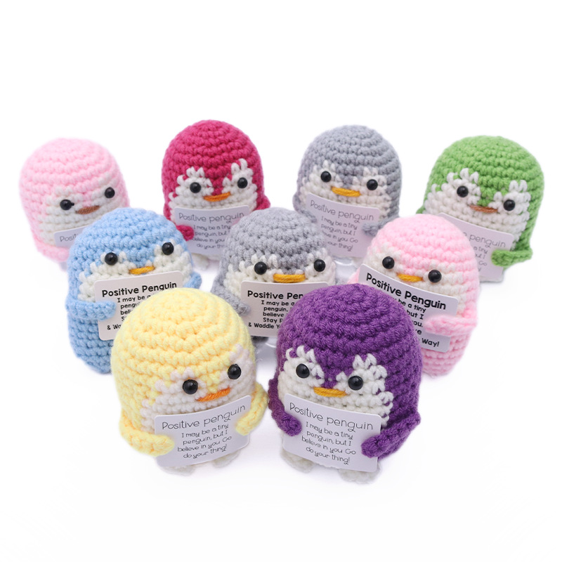 Amazon Cross-Border New Product Wool Animal Knitted Doll Standing Penguin Series Hand-Crocheted Wool Doll