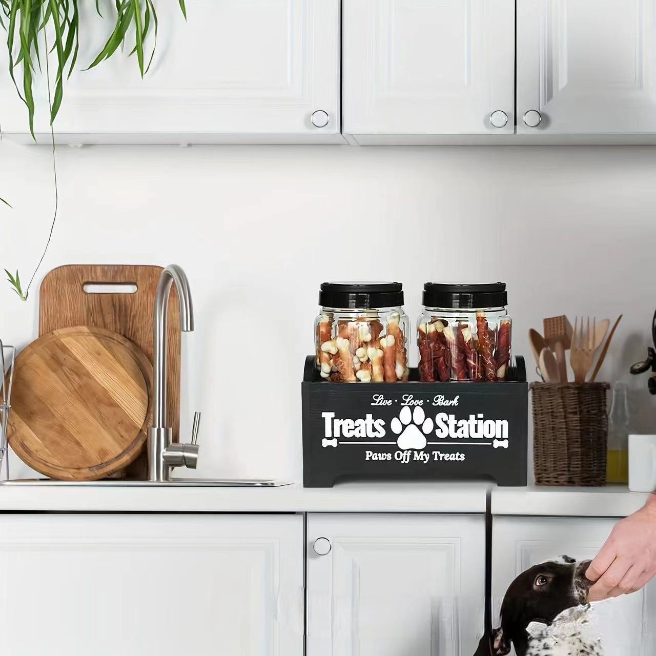 Factory in stock wholesale wooden dog grain storage box storage box storage box dog food storage box wooden box