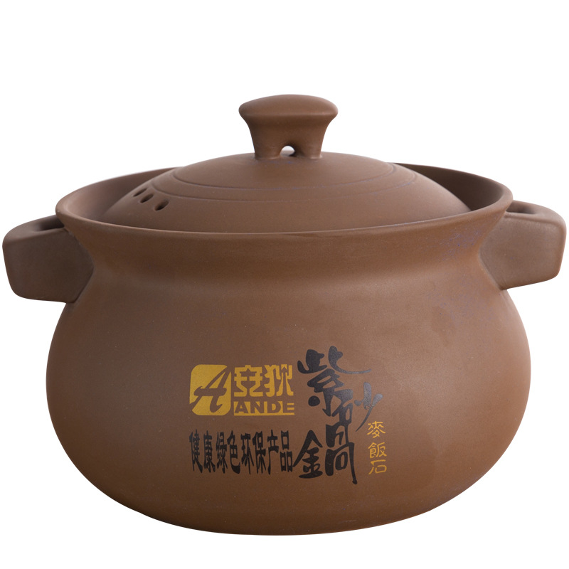 Wholesale Unglazed Uncoated Casserole Household Stew Pot Soup Stew Pot Boiled Chinese Medicine Gas Open Flame High Temperature Resistant Sand