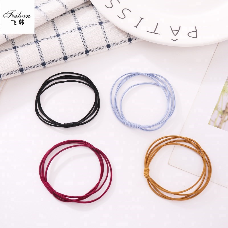New Four-In-One Rubber Band Hair Band Korean Simple Multi-Layer Rubber Band Hair Band Girls Hair Tie Headband Wholesale