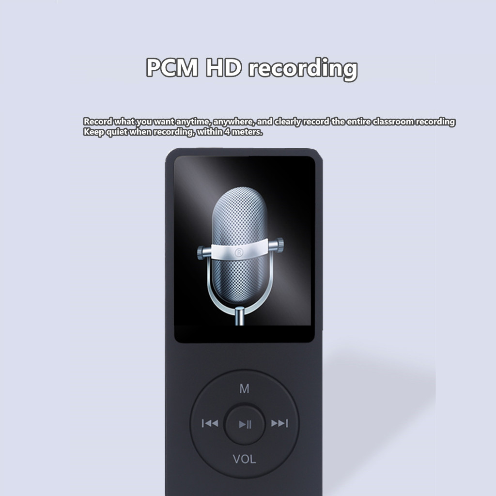Wholesale Cross-Border Version Plug-In Card Mp3 Music Player Mp4 Student Walkman Supports External Recording E-Book Chart