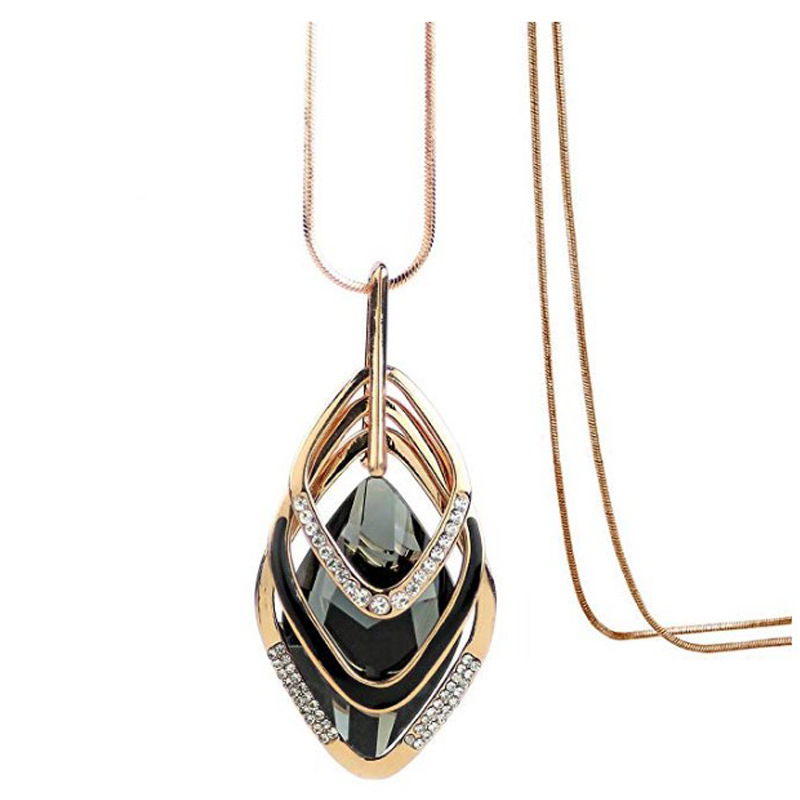 European and American Cross-border Fashion Woolen Chain Women's High-end Light Luxury Long Necklace Niche Personality All-match Autumn and Winter Jewelry Pendant