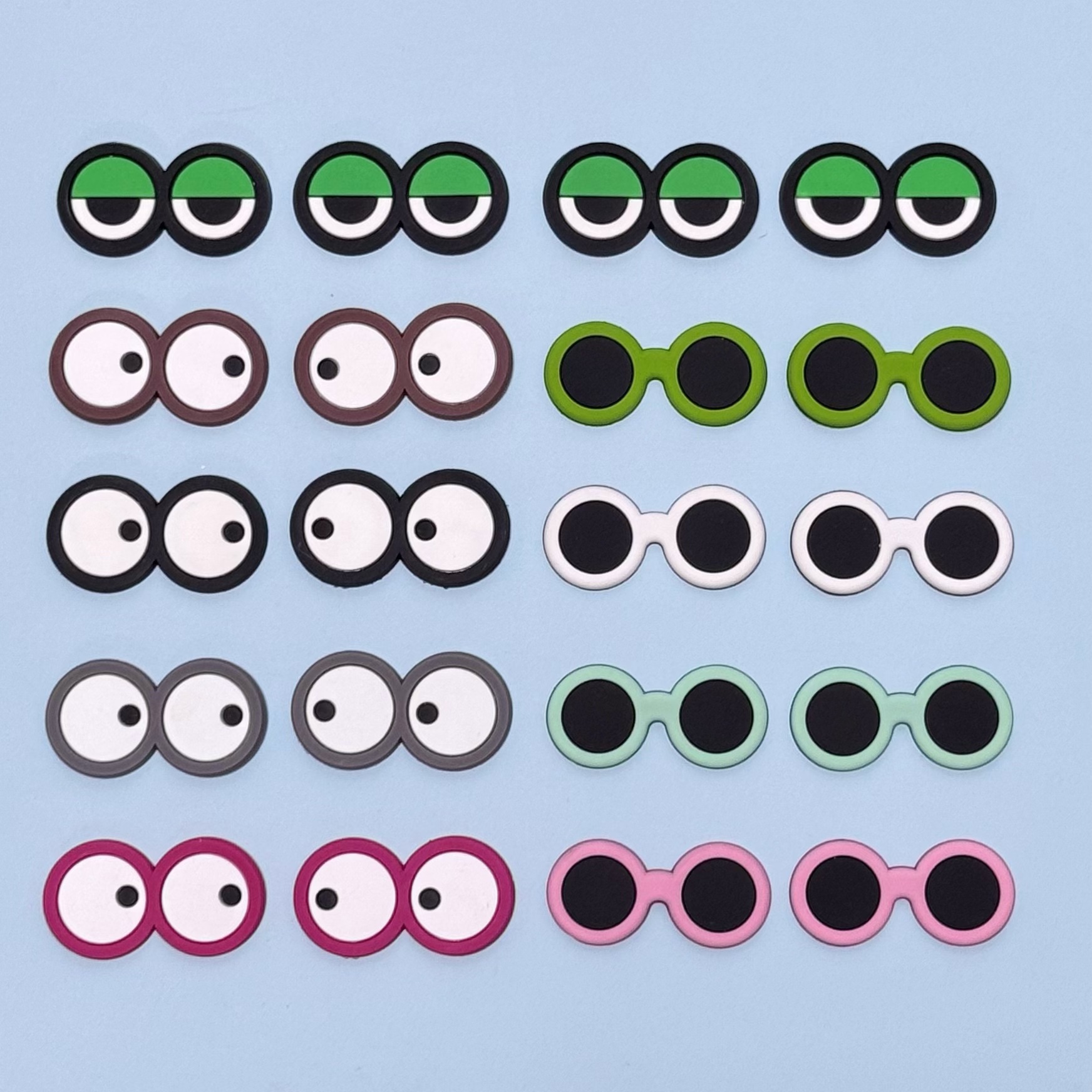 PVC Soft Film Funny Cartoon Creative Green Black Eyes Mobile Phone Shell Decorations DIY Accessories Silicone Decoration