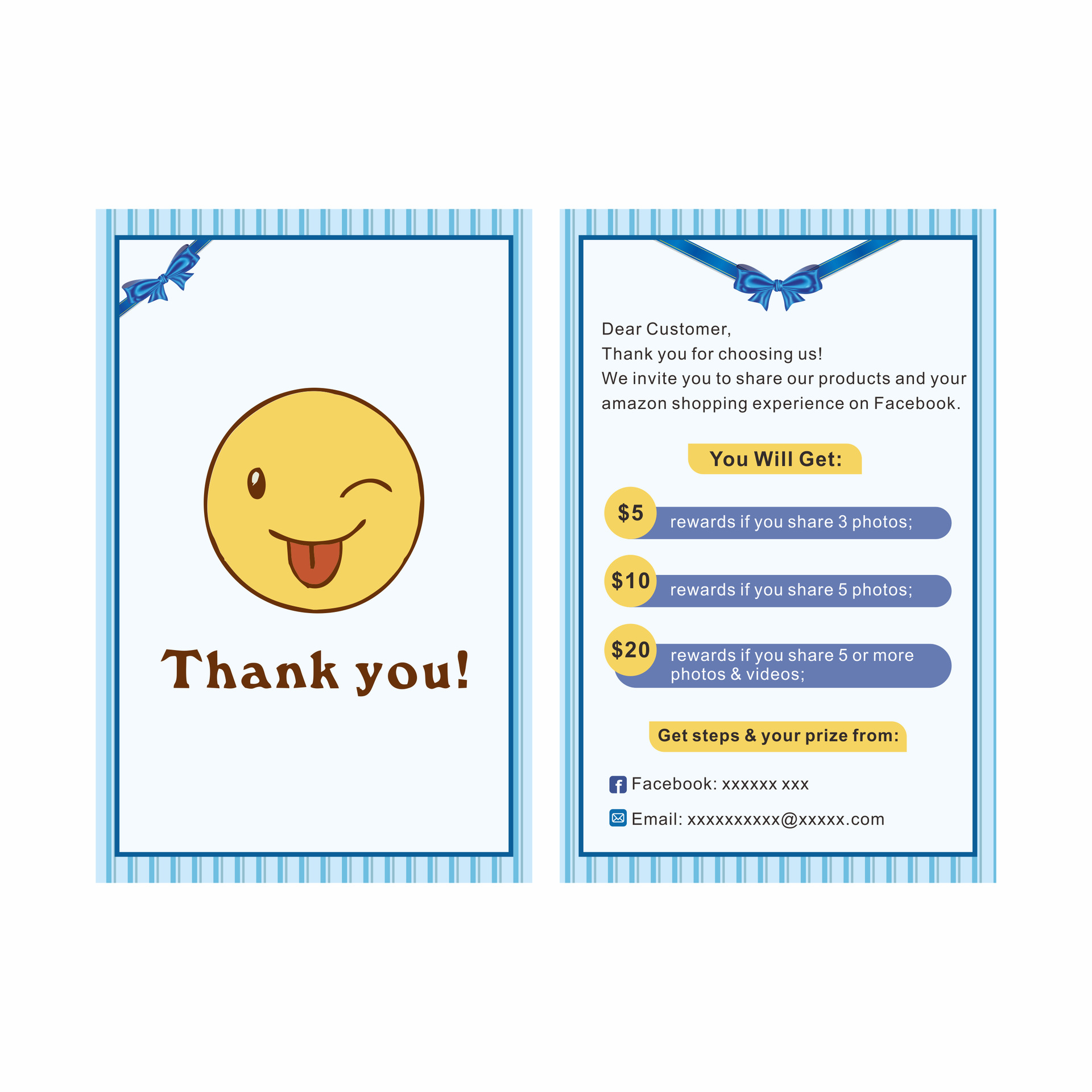 English Thank You Card Japanese After-sales Service Card English Thank You Card English Folding Instructions Factory Direct Sales