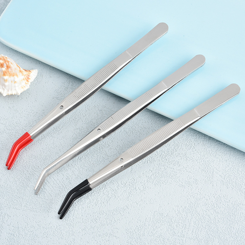 Extended Elbow Coin Tweezers Stainless Steel Banknote Stamp Clip Zodiac Commemorative Coin Tweezers Collection Tool