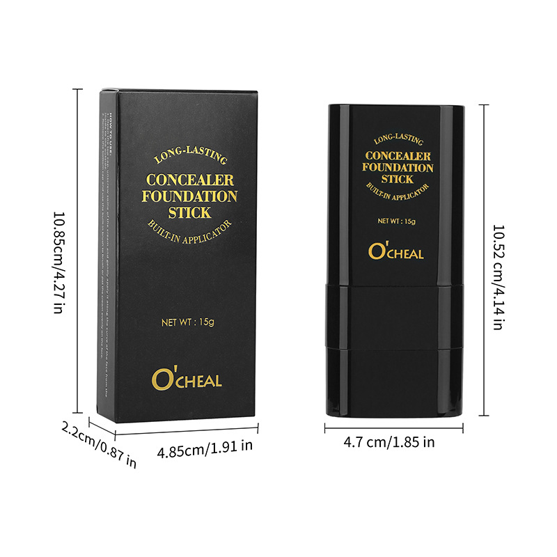 Amazon Cross-Border Makeup Concealer Non-Removing Makeup Liquid Foundation Puff Brush + Solid Foundation Two-In-One English Version