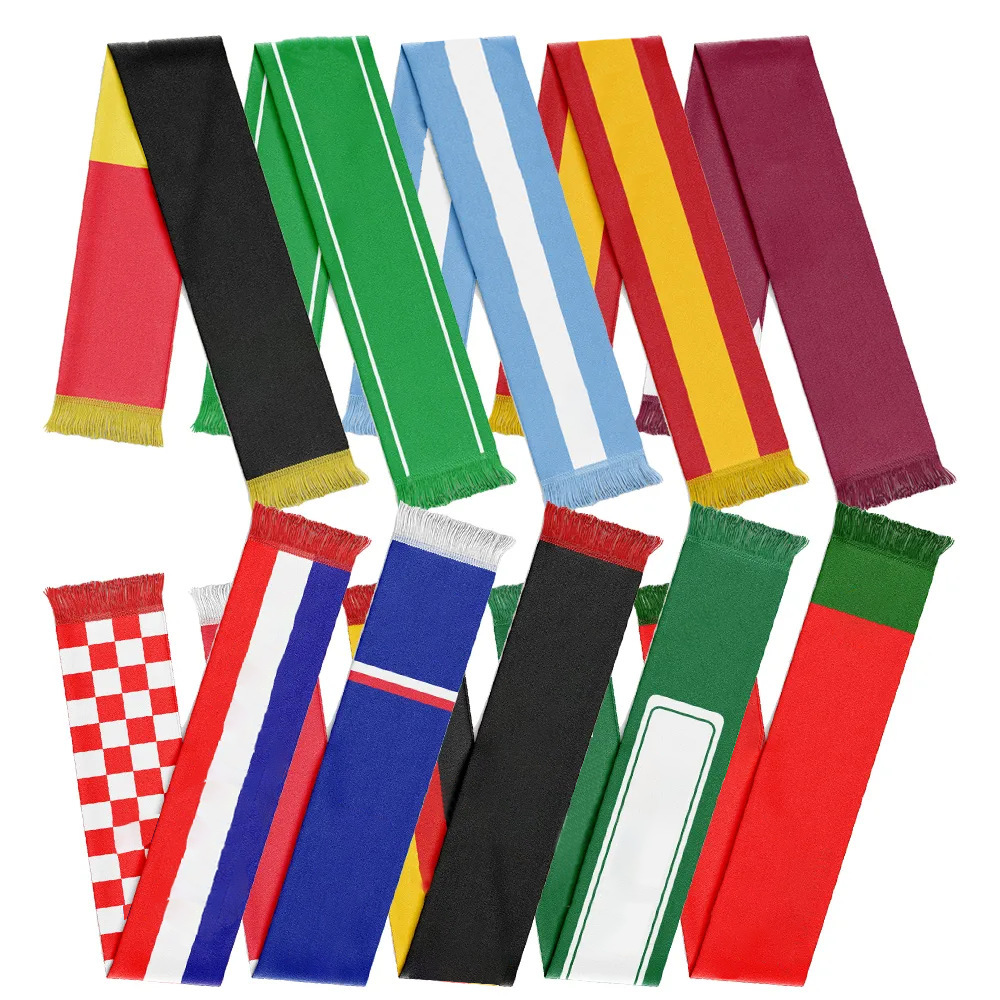 Customized World Cup France National Team Color Block Emblem Slogan Scarf Fan Marathon Event Cheerleading