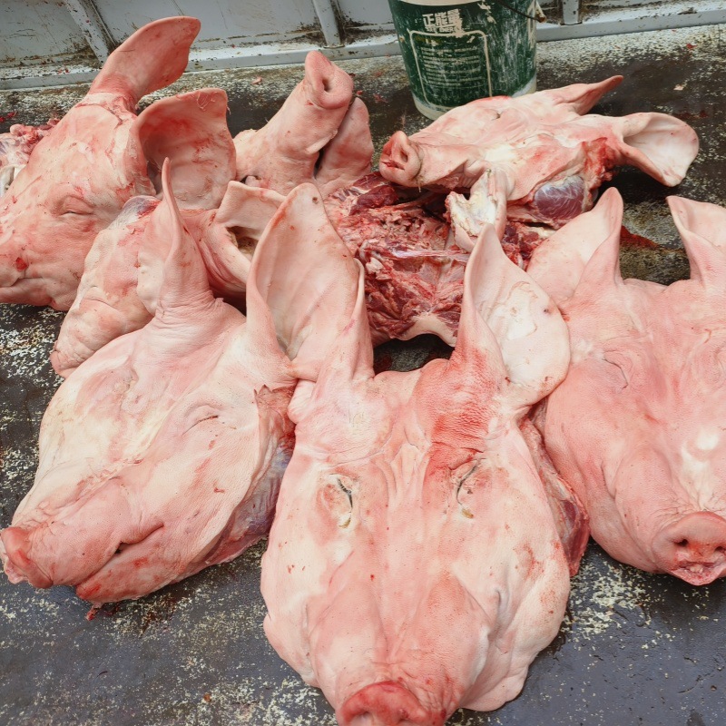 Fresh Pig Face New Year Dish, Pig Head Paste, Cured Goods, Frozen Pig Head, Shaoxing Whole Pig Head with Ears Removed, Wholesale