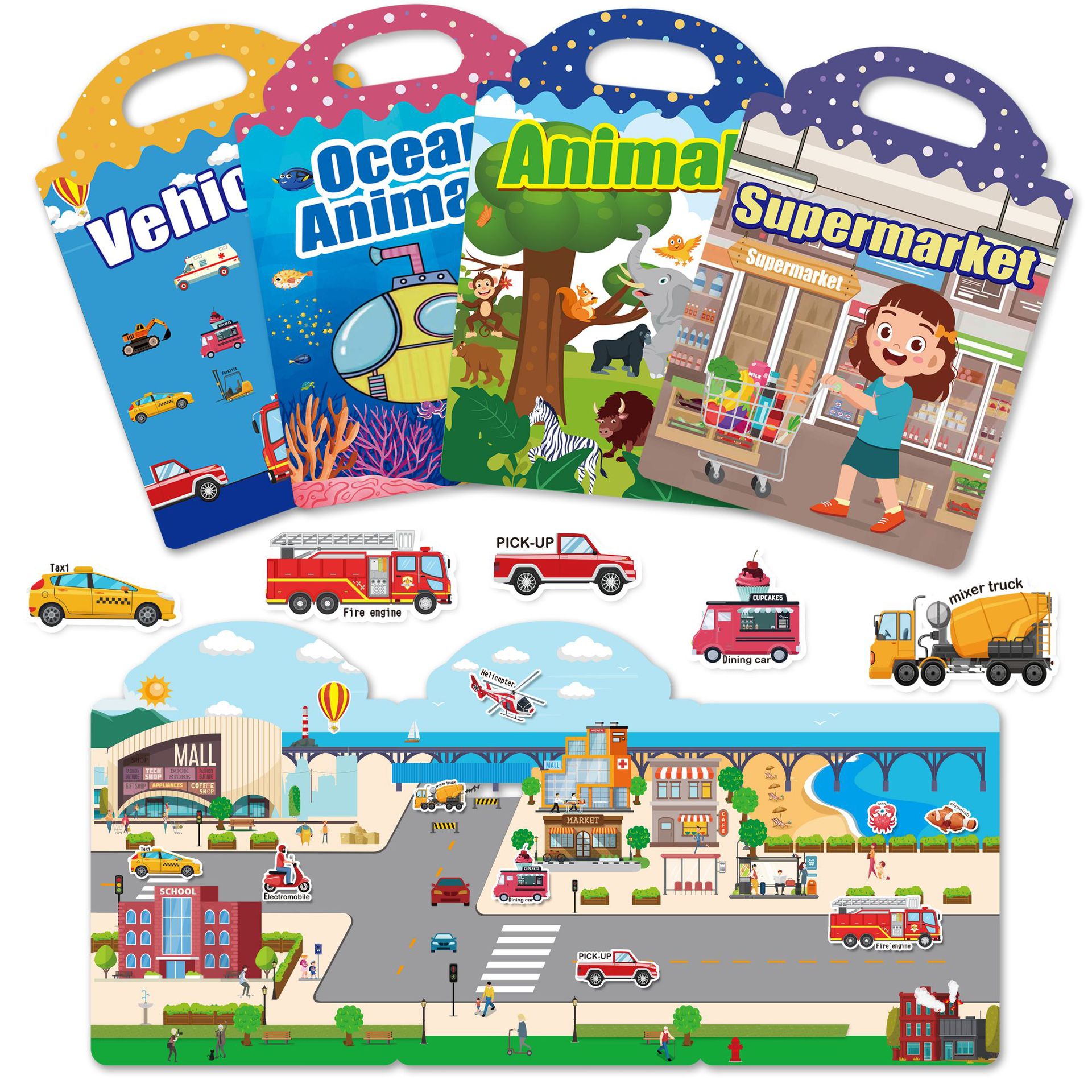 Cross-Border Popular Amazon Silicone Jelly Sticker Quiet Book Kidsren's DIY Scene Sticker Book Educational Handmade Book Batch