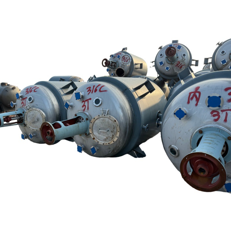 Factory Direct Supply of Used Mixing Tanks in Stock, 304 Stainless Steel Inner Coil Reactor, Steam Heating, Vertical Mixing
