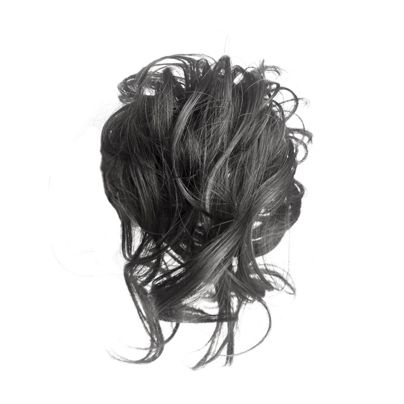 Wig ring high temperature silk messy chicken tail long beard curly hair ring fluffy lazy bride updo bag flower bud wig female