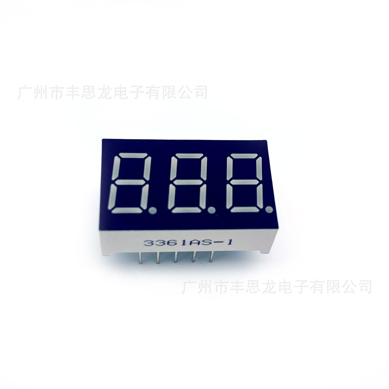 Manufacturers supply 0.36-inch three-digit digital tube 3361 co-Yin co-Yang red light bright led digital screen