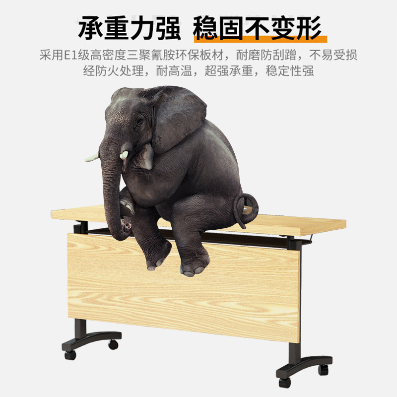 Office Folding Conference Table Combination Double Desk Education and Training Duplication Table Mobile Spliceable Long Table