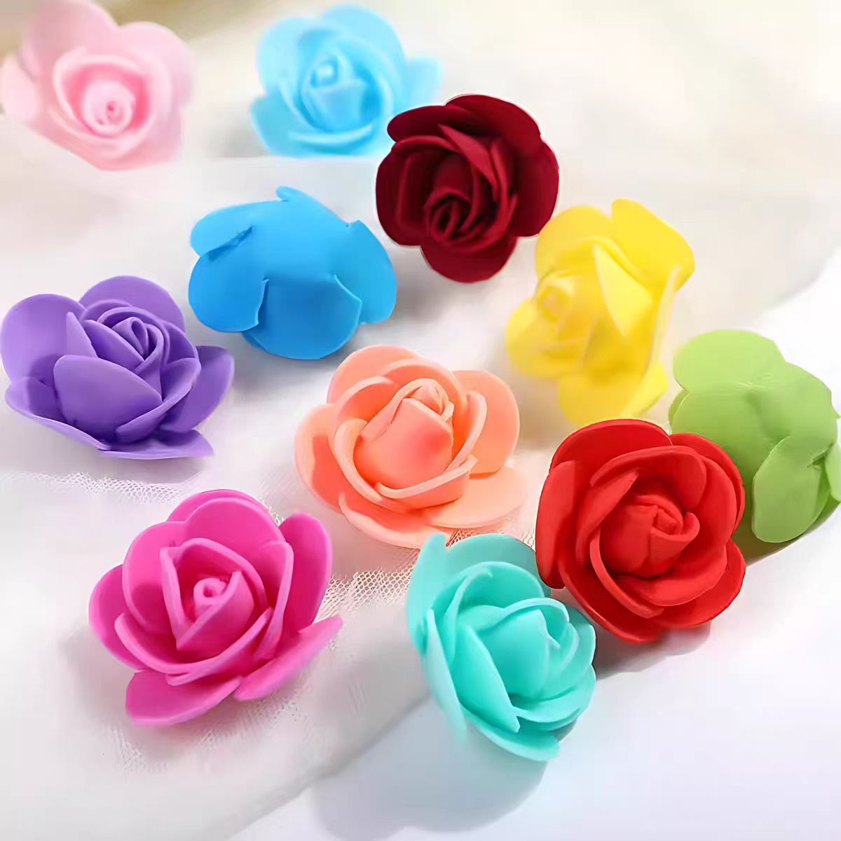 3.5cm Simulated Foam Rose Head Pe Rose Wedding Handmade Material Decorative Flower Fake Flower Head Wholesale
