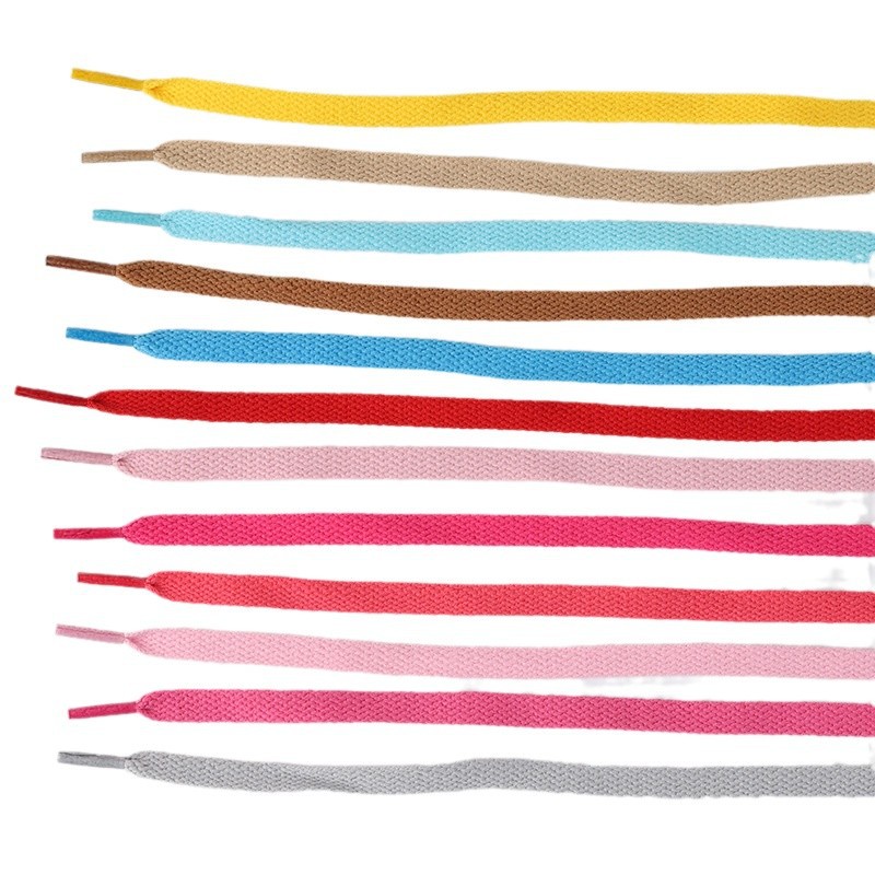 8mm Polyester Single-Layer Black and White Colorful Shoelaces Flat for Men and Women Af1 Sneakers Aj1 Sports Casual Shoelace Rope One Pair