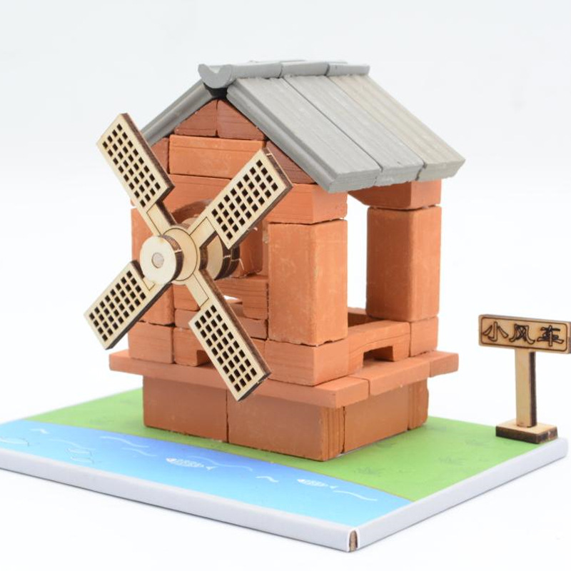 Small Masons Bricks for Building Houses Scattered Bricks Micro Mud Small Masons Real Bricks Children's Handmade DIY Architect Model