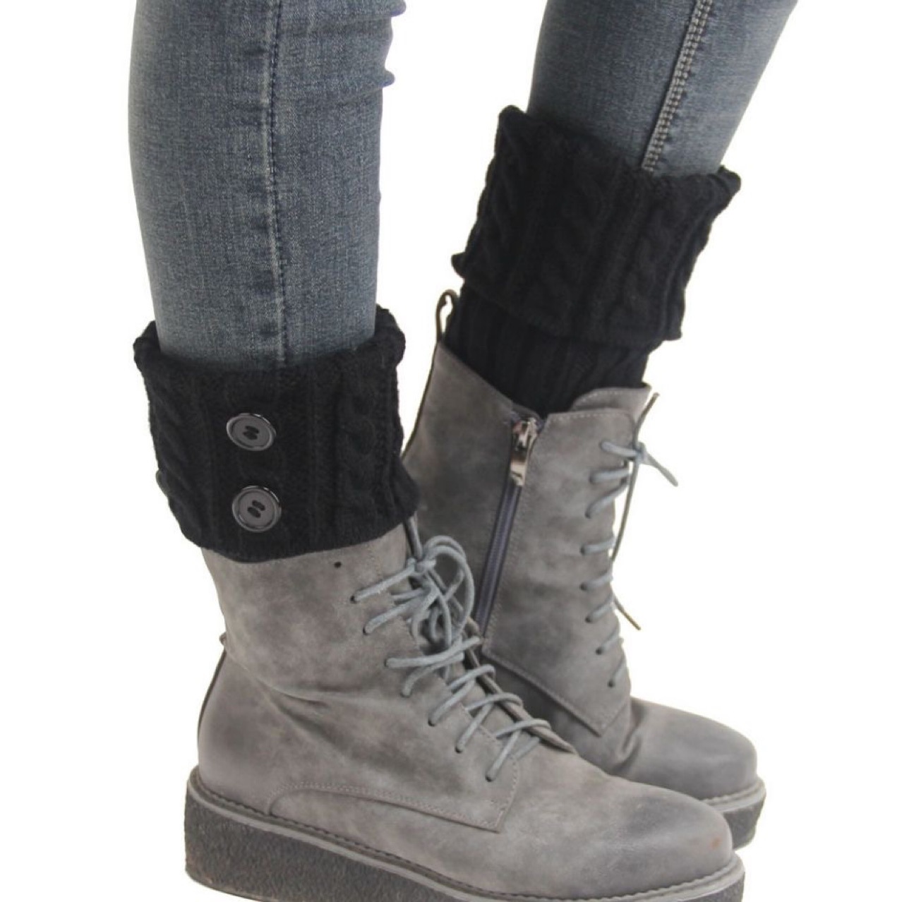 跨境日系毛线堆堆袜套女袜jk学生中筒袜子暗黑原宿韩版针织护腿套