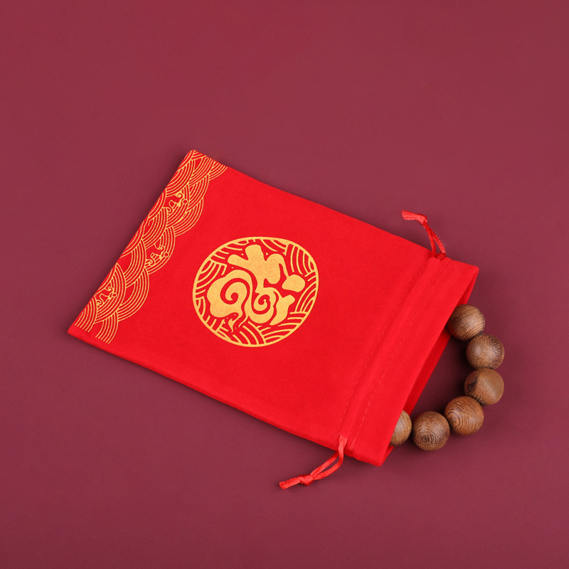 Direct Sale Velvet Bags, Jewelry Bags, New Year Lucky Bags, Bafu New Year Gift Bags, Drawstring Bags, Red Envelopes with Blessing Characters, Lucky Bags