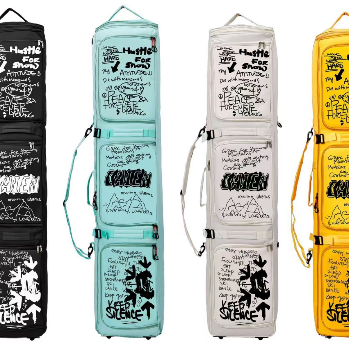 Сумка для лыж с роликами, дорожная сумка для одной и двух досок, усиленный многокарманный рюкзак для спорта с разделением на сухое и влажное, можно настроить