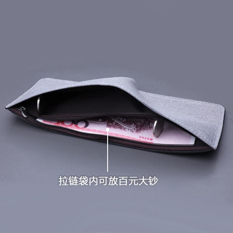 men's short canvas wallet wallet men's zipper wallet men's denim new men's non-standard ultra-thin