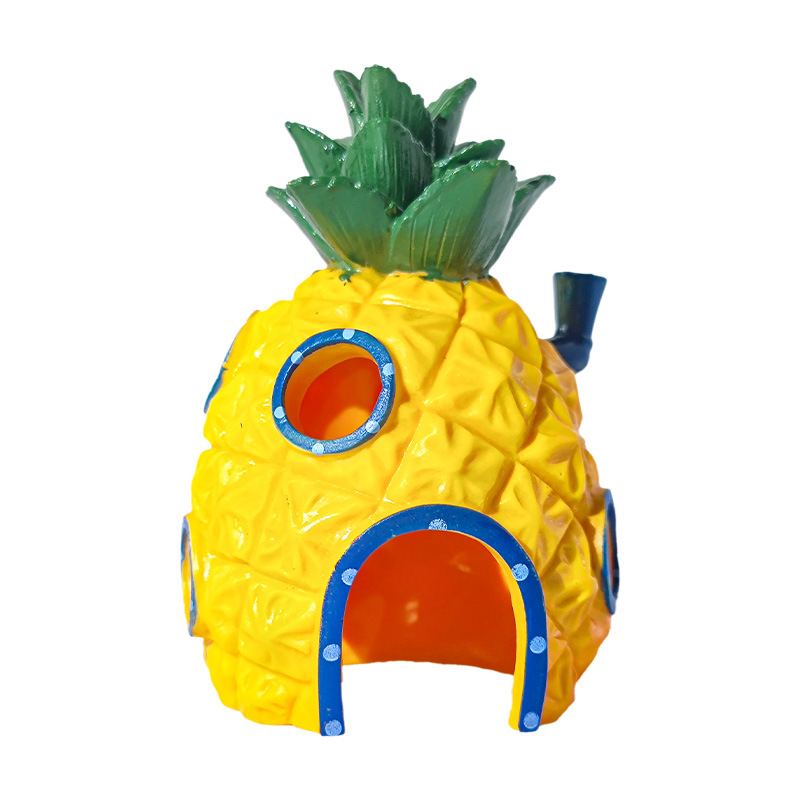 Fish Tank Landscaping Pineapple House Shelter Tank Spongebob Package Fish Tank Decoration Package Ornaments Fish Tank Ornaments Resistant to Falling