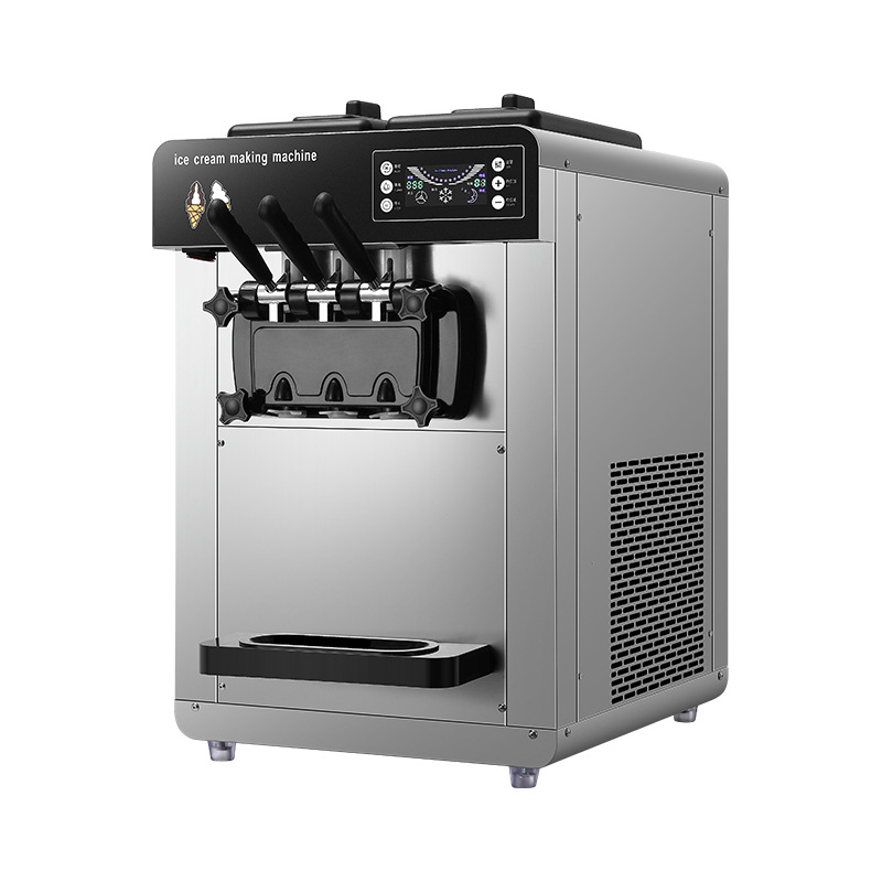 Cross-Border 12-Liter Three-Head Ice Cream Machine, Cone Machine, Commercial Soft Ice Cream Machine, Commercial Automatic Ice Cream Machine