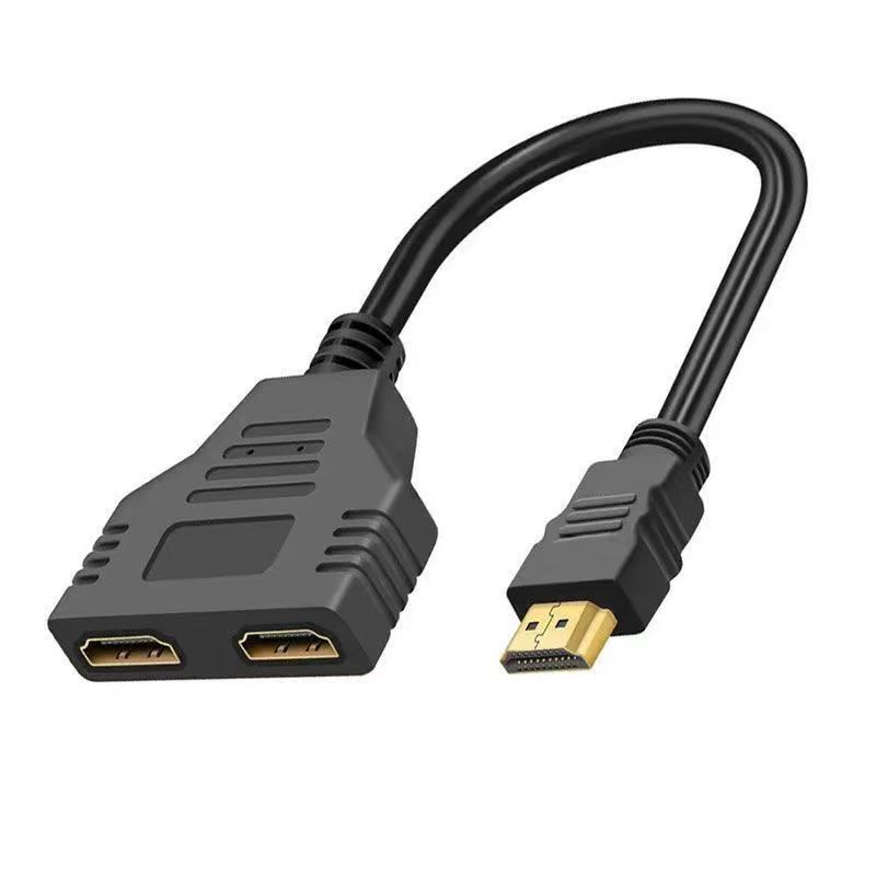 Hdtv One in and Two Out Extension Adapter Cable 1 to 2 Male to Double Female 3D Computer Monitor Hdtv High-Definition Cable