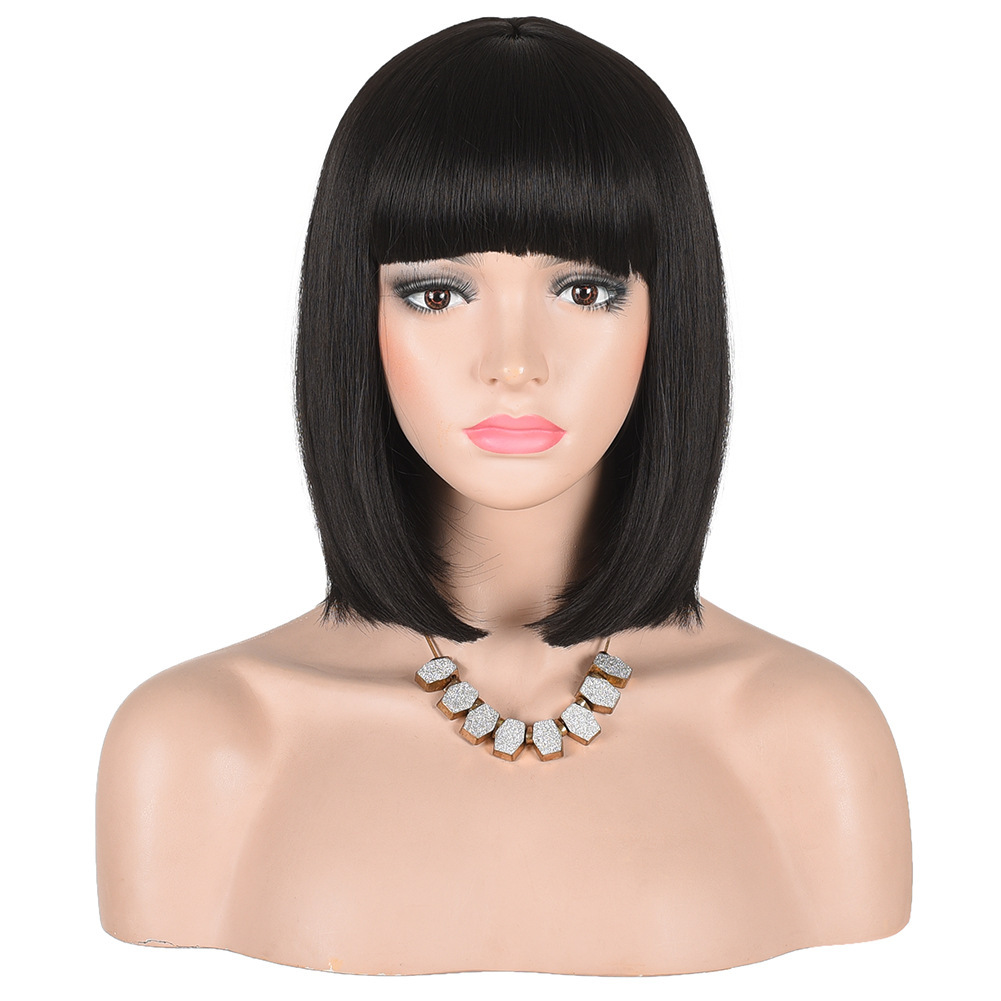 Cross-Border Exclusive European and American Festival Colorful Bob Short Straight Hair Women's Wig Halloween Cosplay Wig