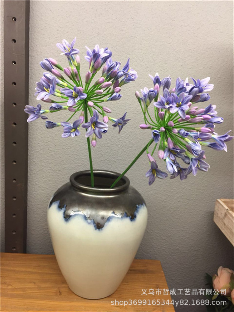 Artificial flower decoration Violet living room decoration Baizi lotus bouquet flower arrangement dining table vase artificial decorative flower African pansy