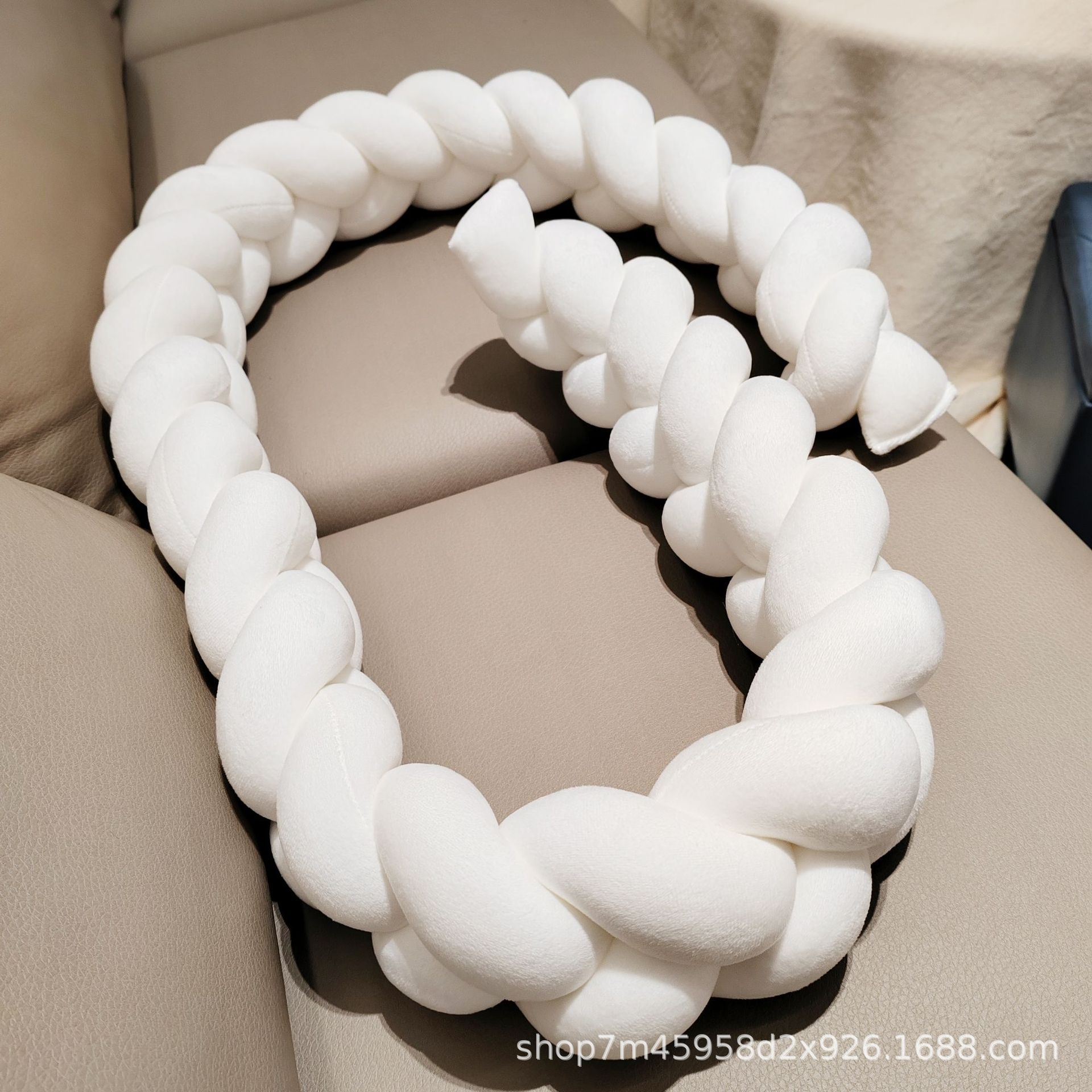 Baby Bed Circumference ins New Hand-Woven Long Knotted Ball Three-strand Brait Anti-collision Soft Bag Baby Bed Circumference