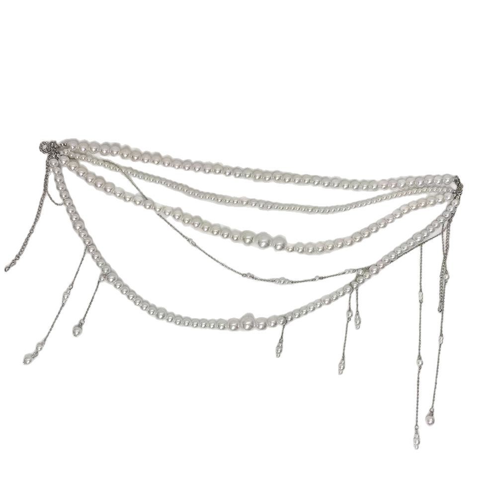 Super Fairy Multi-layer Pearl Beaded Waist Chain Women's European and American Style Distinctive Exquisite Tassel Waist Sweet Cool Fashion All-match Accessories