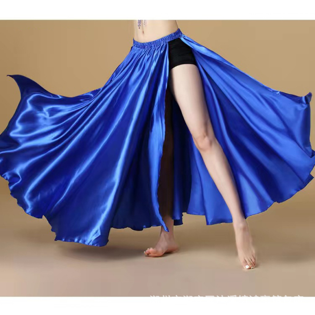 2024 Belly Dance Indian Dance Performance Suit Bottles Slit Double Side Split Lower Body Long Skirt Nightclub Performance Suit