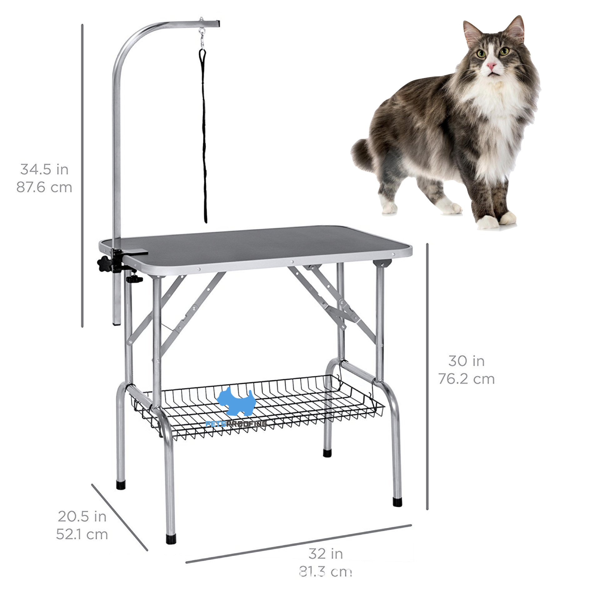 Stainless steel pet beauty Table foldable beauty Table non-slip desktop Grooming Table